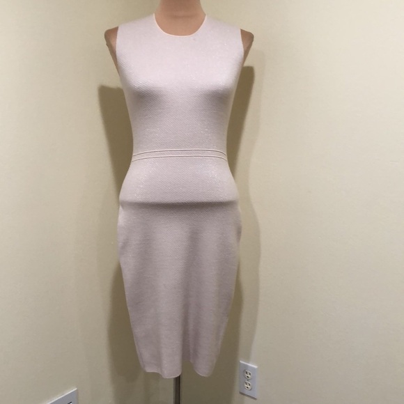 D. Exterior Bodycon Dress Size Small Pink Silver Metallic Glitter Wool Blend - Picture 2 of 12